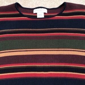 Jones New York Crewneck Sweater - Multicolor Stripes